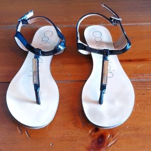 Calvin Klein Sandals Size 6.5  black